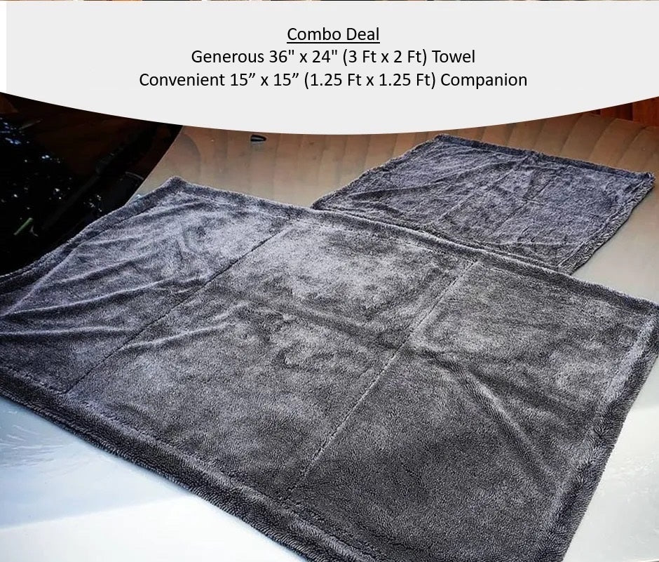 Combo Deal: Extra Large and Companion Premium Drying Towel